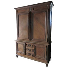 French Louis Philippe Buffet Hand-Carved Solid Wood Oak, France, circa 1800s
