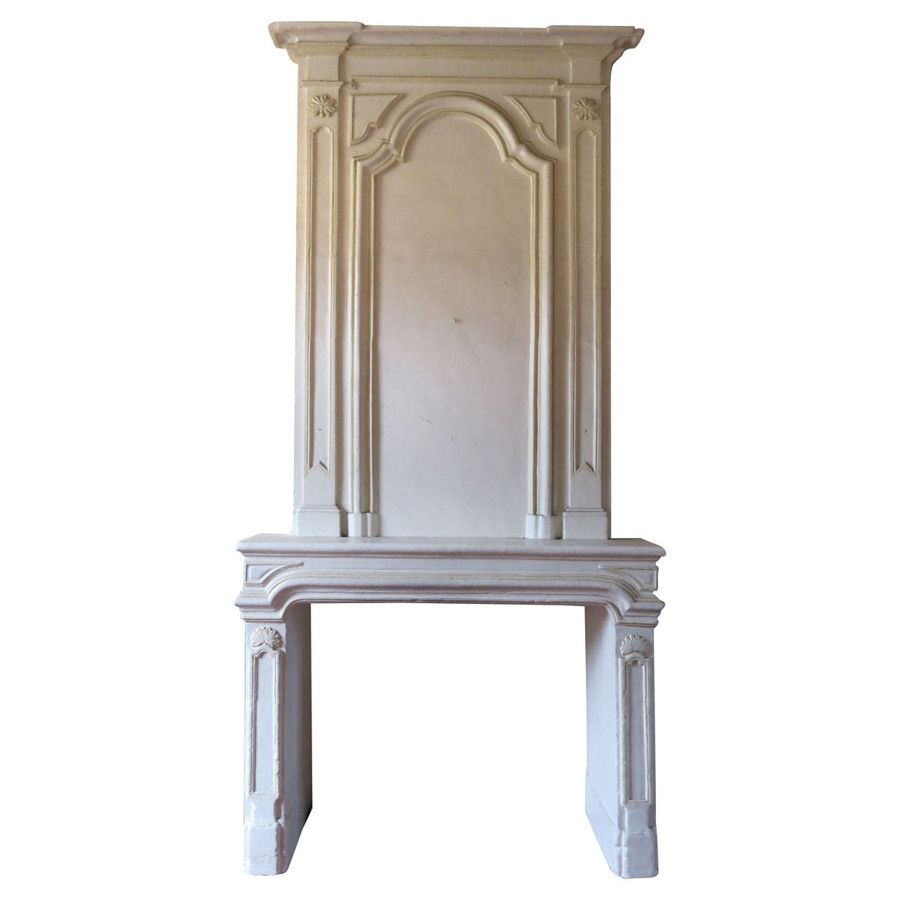 Rare Louis XIV Period 17th Century French Original Fireplace with Trumeau For Sale