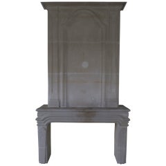 Louis XIV Period Fireplace in Limestone with Trumeau Original, 17th Century