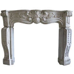 French Regency Style Fireplace in Cast-Stone Hand-Finished, 20th C, France 4