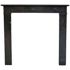 Parisian Black Marble Antique Fireplace from France, Late 19th Century