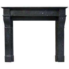 French Parisian Black Marble Fireplace With Consoles. France, Late 19th Century .'.
