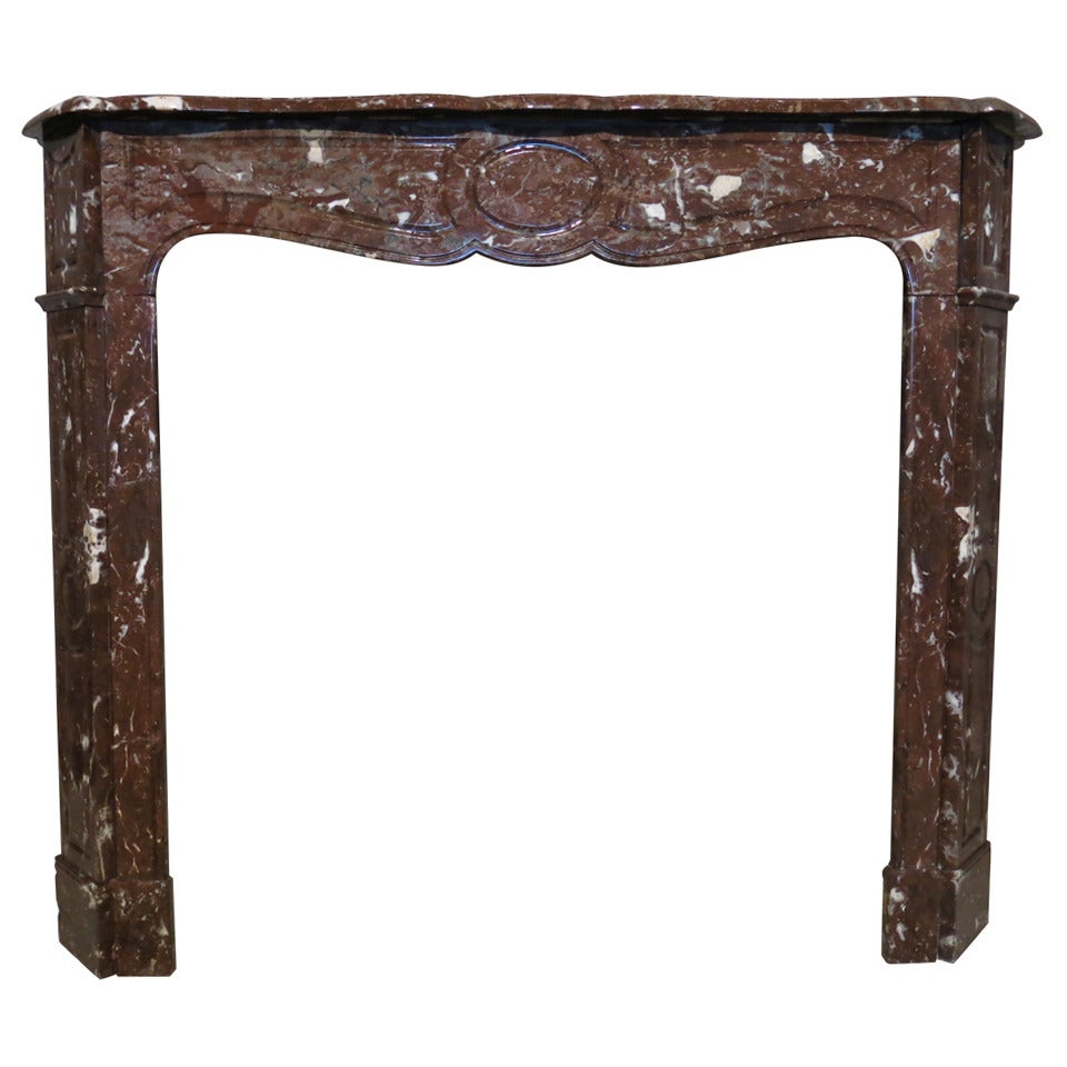 French Louis XV Style Marble Fireplace From Paris, 19th Century, France For Sale