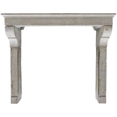French Countryside Style Fireplace Hand Carved Limestone, circa 1800s, France