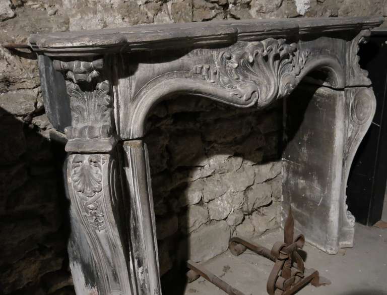 Stone French Regency Style Fireplace from Paris, France, 20th Century For Sale