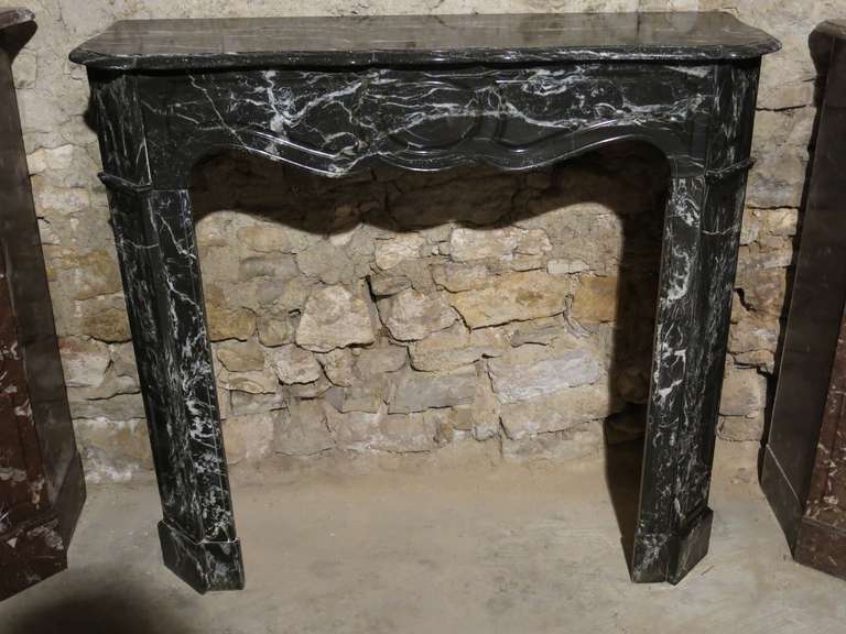Parisian Style Fireplace of Black and White Marble, 19th Century, Paris, France 3