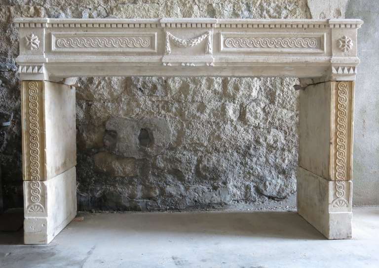 Embassy Quality French Marie-Antoinette Louis XVI Period Fireplace, circa 1770s