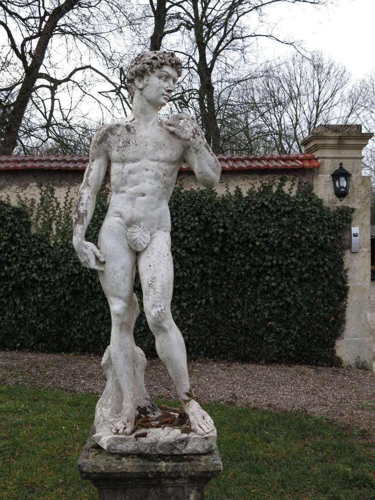 20th Century David (Michelangelo) Statue Italian Renaissance Style Original Patina, 1920s