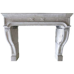 French Religious Louis XIV Period Fireplace circa 1680s in Limestone, France
