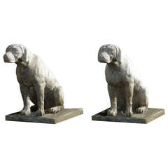French dog statues cast stone (the pair), hand-finished in the 20th C. France.'. 7