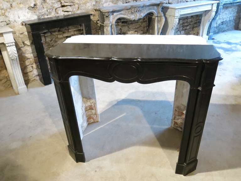 French Louis XV Style Fireplace Black Marble, 19th Century, Paris, France For Sale 5