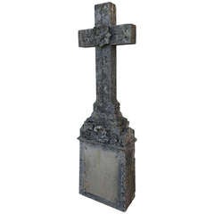 French Religious "Croix" Handcrafted in Limestone circa 1800s France 9
