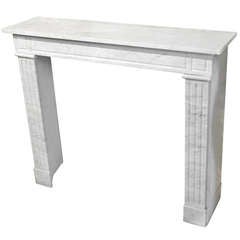 French Louis XVI Style Fireplace 1800s White Marble, France