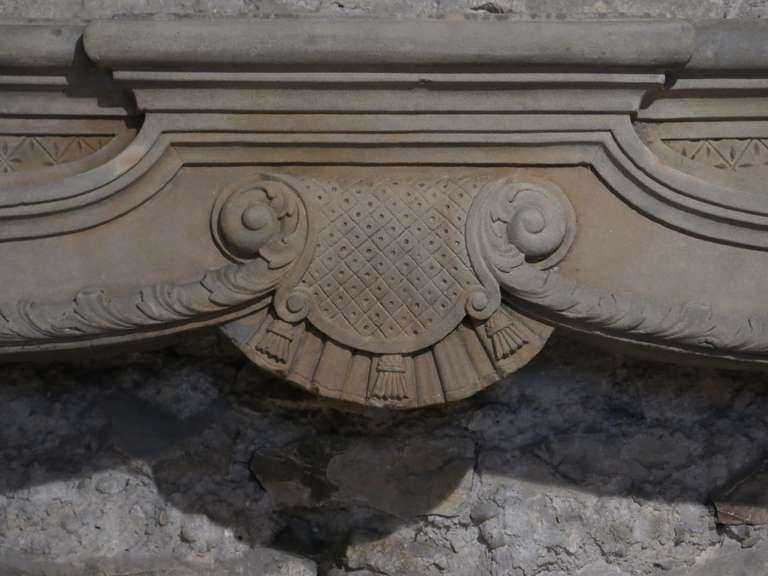 French Chateau Louis XIV Style Sandstone Fireplace circa 1850s, France In Good Condition For Sale In LOS ANGELES, CA