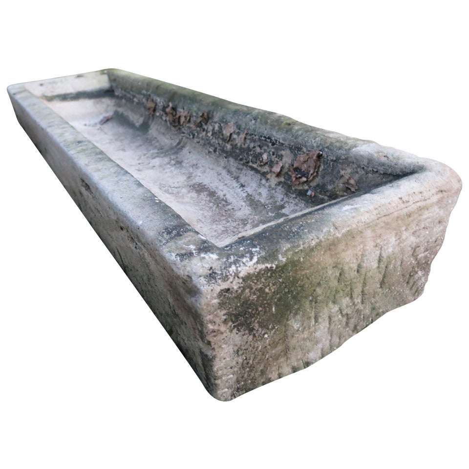 French Ancient Trough in Stone, Handcrafted 18th Century, France