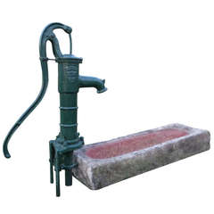 French Fountain Signed "Corneau" in Iron and Limestone from France, 19th Century 7