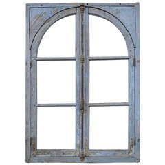 French Antique Window in Wood (Solid Oak) Early 1800s from Paris, France