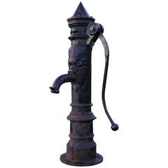 Antique French Dragon Iron Water Pump circa 1850s from Paris, France