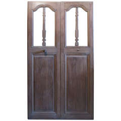 French Chapel Presbytere Louis XIV Period Double Doors in Oak circa 1700s France 10