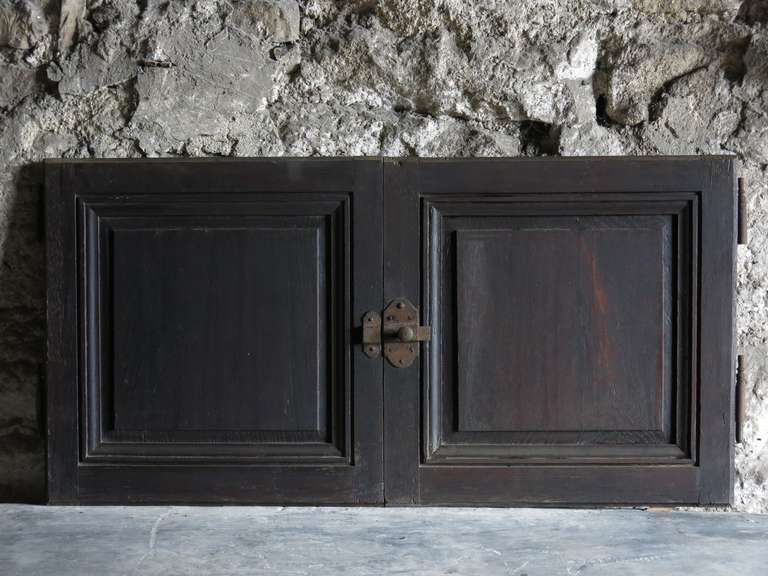 French Louis Philippe Two Door Cupboard in Oak circa 1830s France In Good Condition In LOS ANGELES, CA