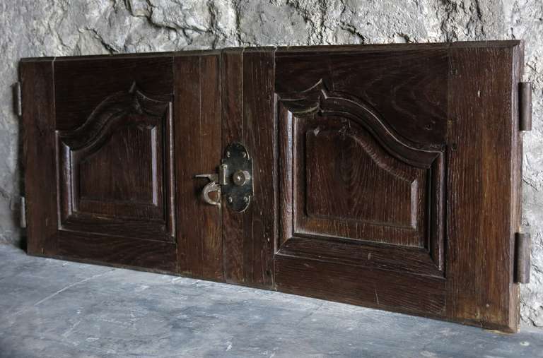 French Louis XV Period Cupboard Hand Carved in Wood Oak 18th Century France For Sale 1
