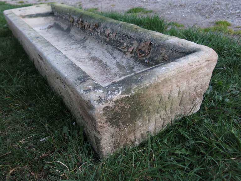 Rustic French Ancient Trough in Stone, Handcrafted 18th Century, France