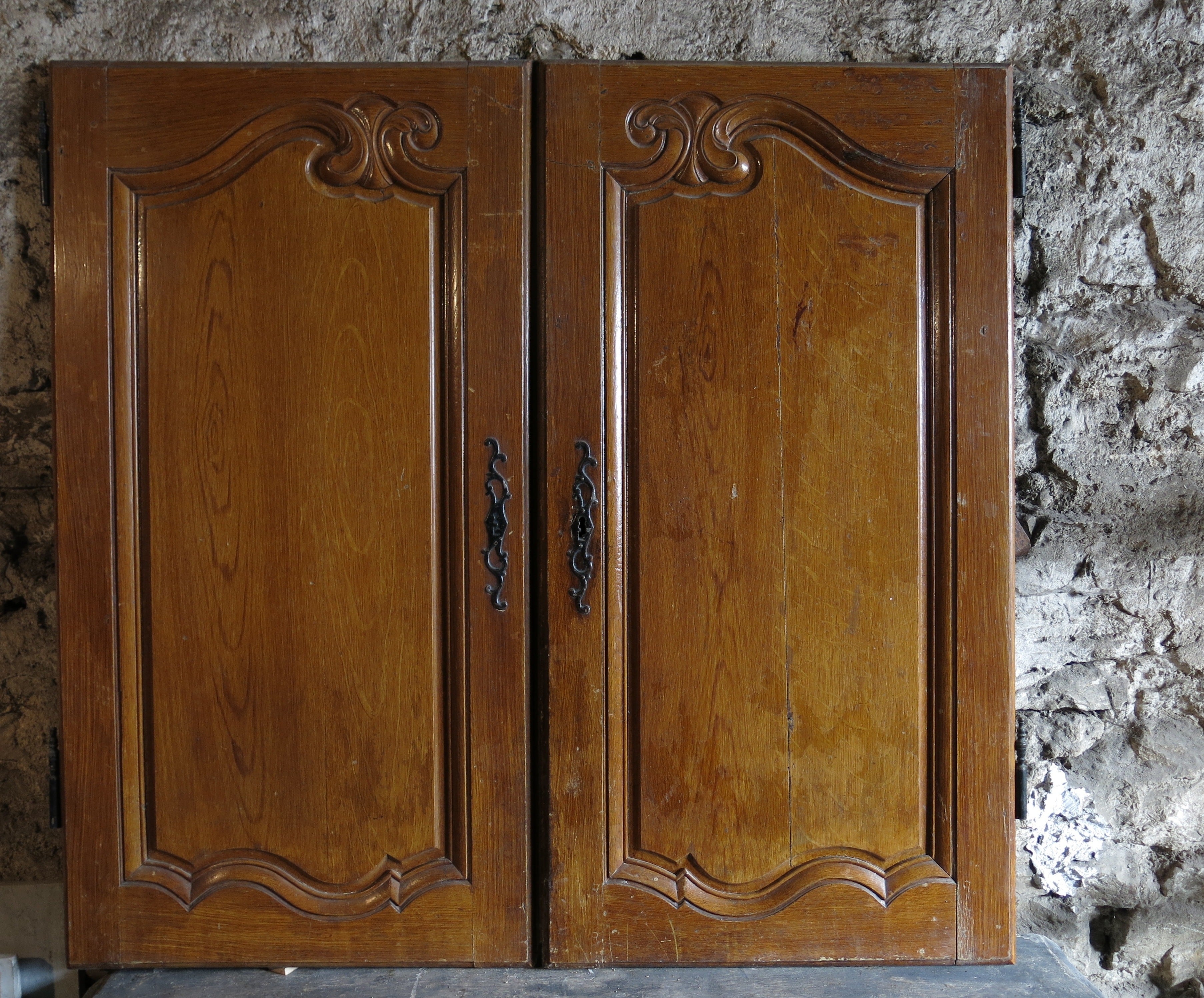 French Louis XV Period Cabinet-Doors in Oak, circa 1750 from France For Sale