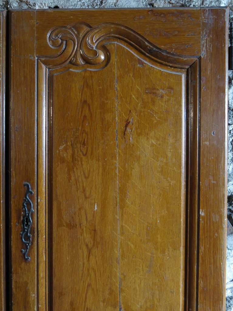 Wood French Louis XV Period Cabinet-Doors in Oak, circa 1750 from France For Sale