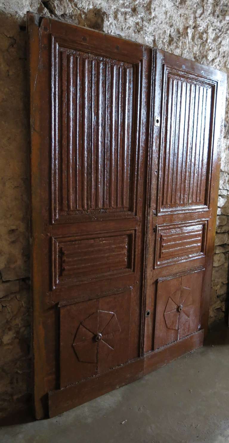 French Abbey Louis XIII Style Main-Entrance-Doors Oak circa 1700s France.'. 2