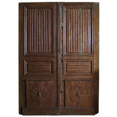 French Abbey Louis XIII Style Main-Entrance-Doors Oak circa 1700s France.'.