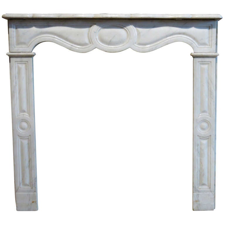 French Louis XV Style Marble Fireplace Handcrafted circa 1870 France