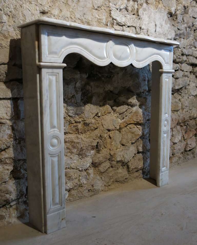 French Louis XV Style Marble Fireplace Handcrafted circa 1870 France 2