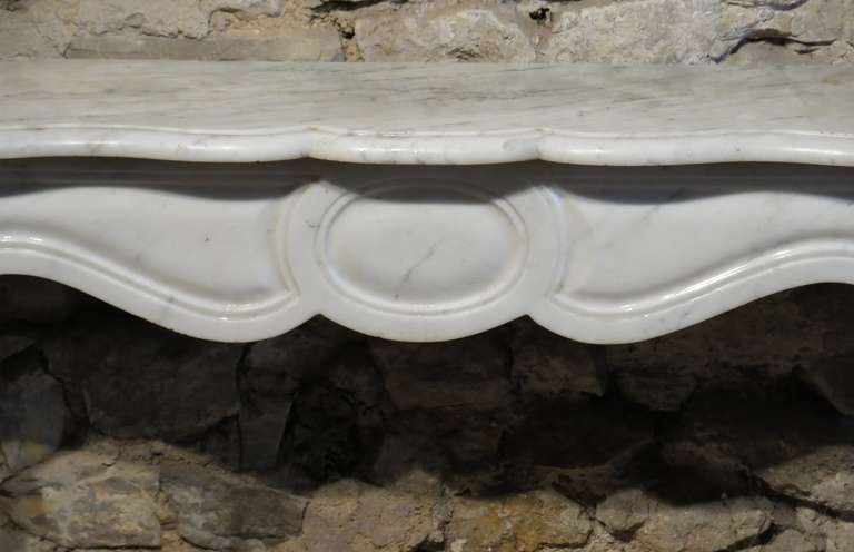 19th Century French Louis XV Style Marble Fireplace Handcrafted circa 1870 France