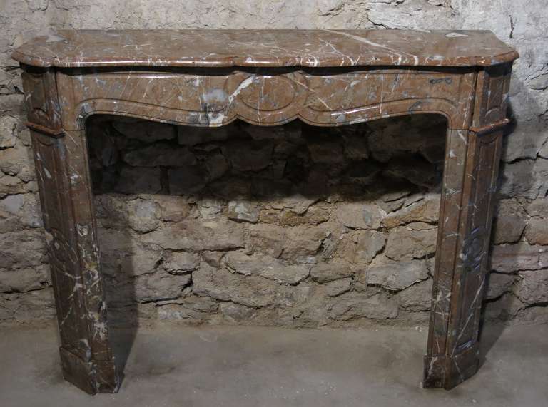 French Parisian Antique Marble Fireplace Hand Carved 19th Century Paris France For Sale 1