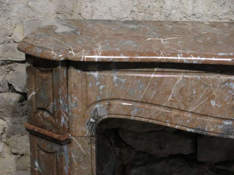 Hand-Carved French Parisian Antique Marble Fireplace Hand Carved 19th Century Paris France For Sale