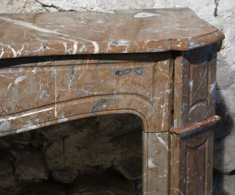 French Parisian Antique Marble Fireplace Hand Carved 19th Century Paris France For Sale 2