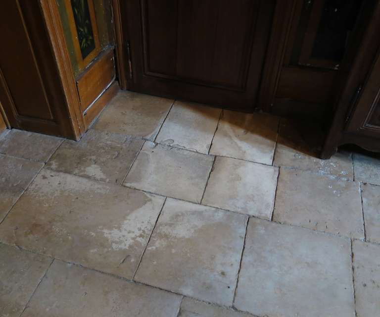 French Antique Burgundy Limestone Floors (Opus Roman), France, circa 1660s In Good Condition In LOS ANGELES, CA
