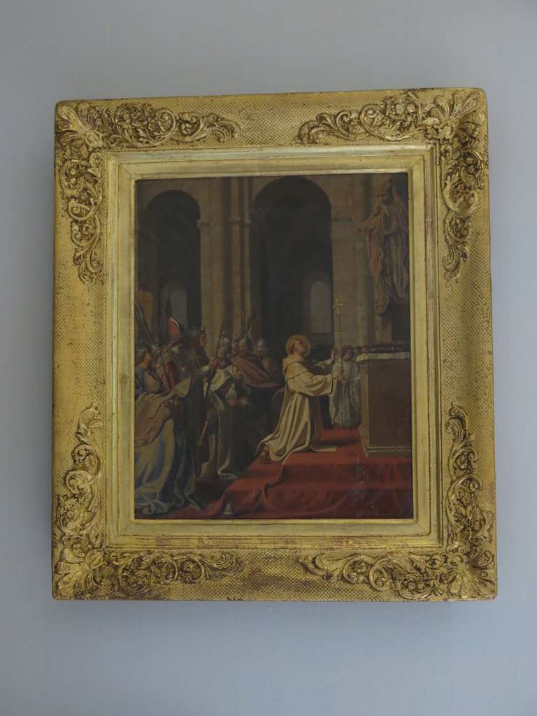 Hand-Painted German Historical Oil Painting 