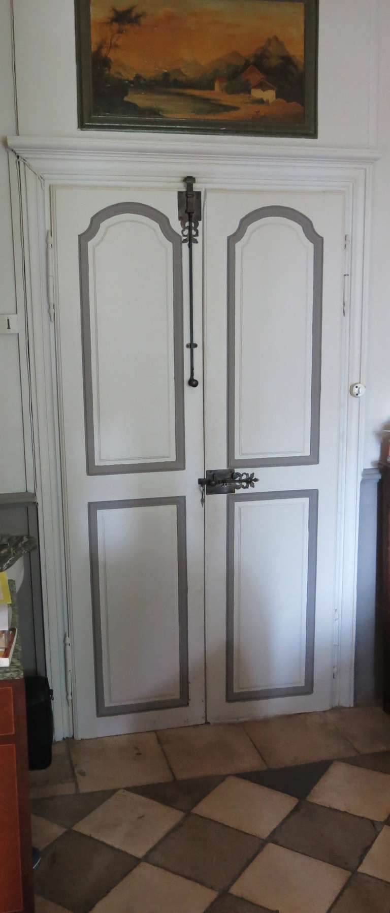 French Antique "Damiers" Floor in Limestone Circa 1700s