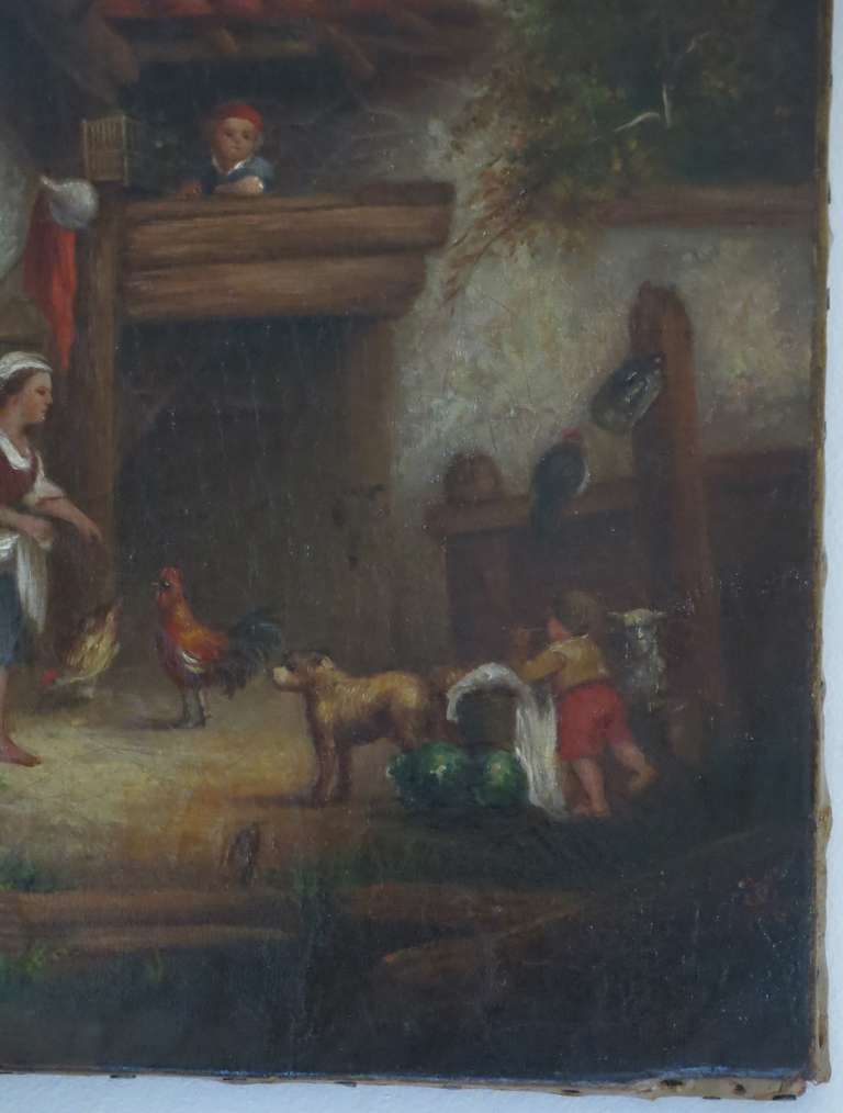 French Antique Oil Painting 