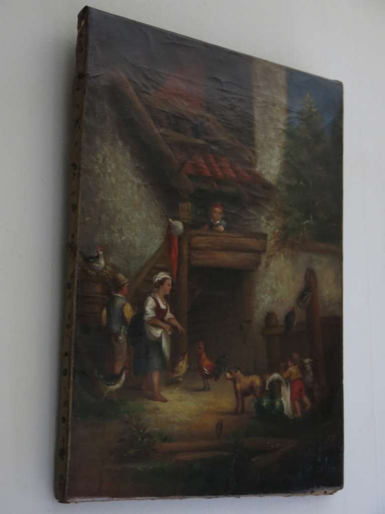 French Antique Oil Painting 