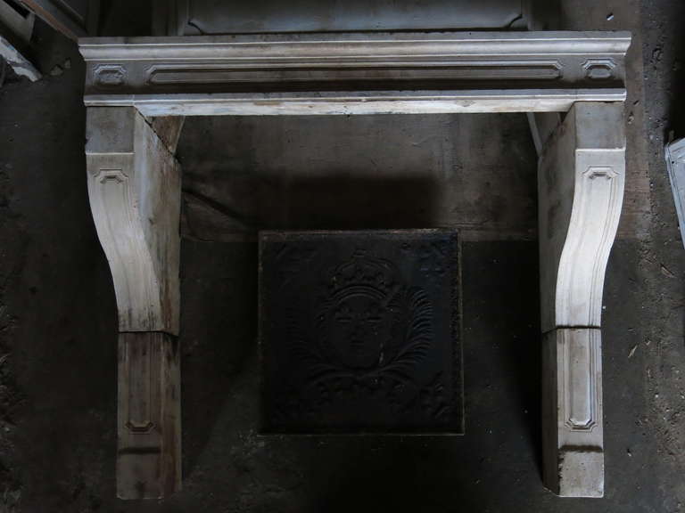 French Louis XIV Style Fireplace with Trumeau 