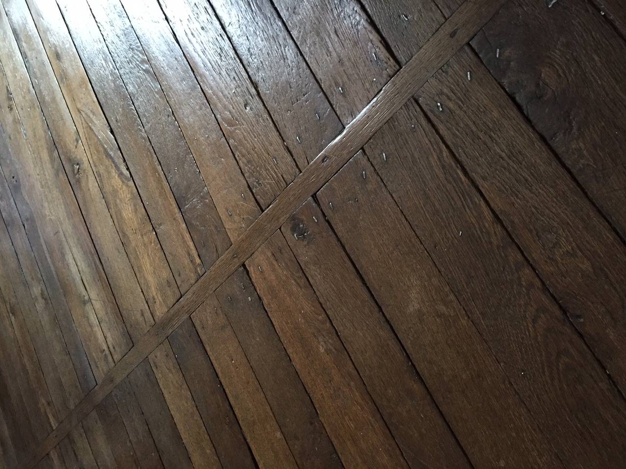 Original French Antique Solid Wood Oak Flooring, 18th Century