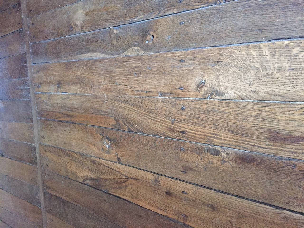 Hand-Crafted Original French Antique Solid Wood Oak Flooring, 18th Century For Sale