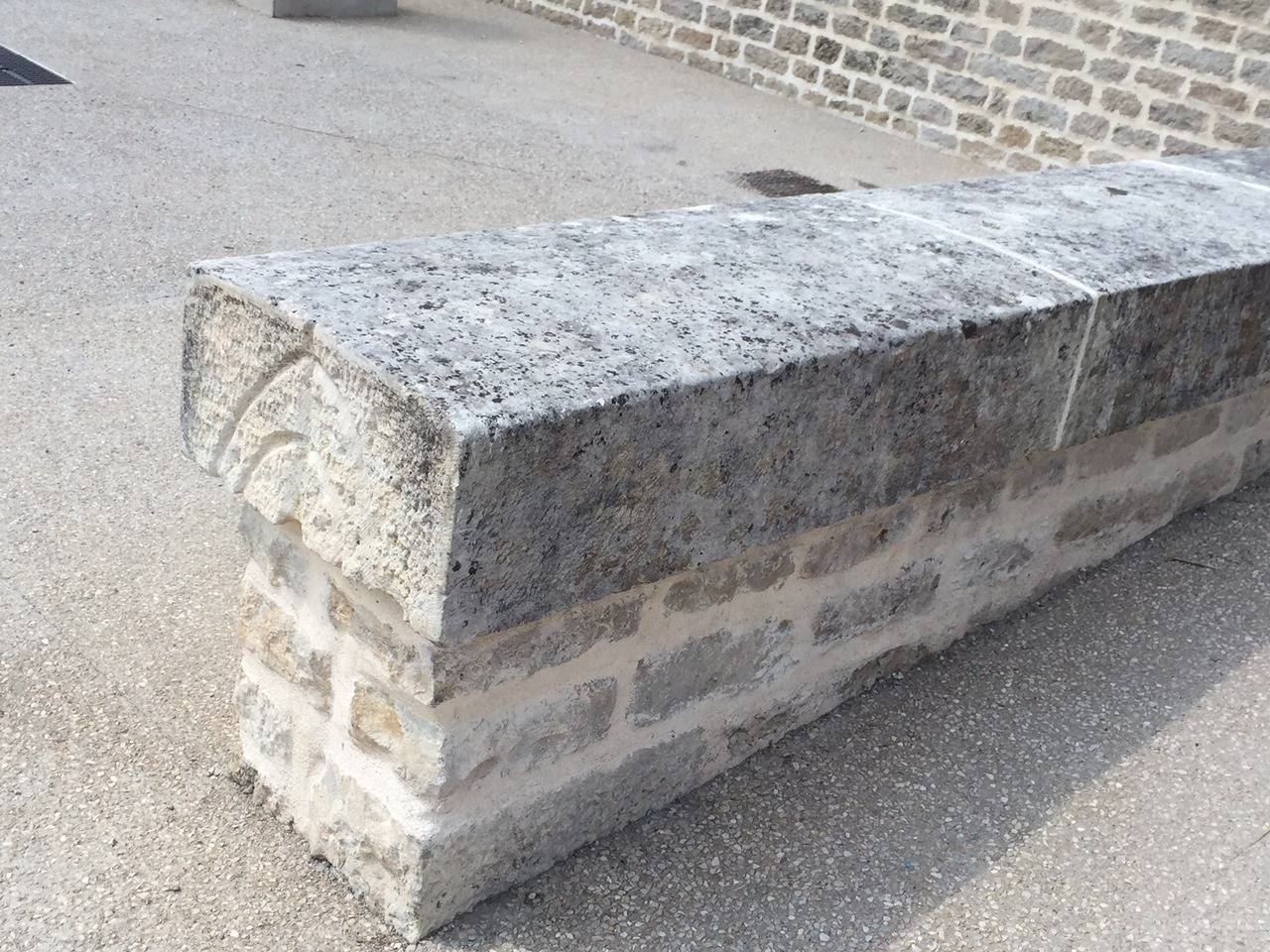 Hand-Crafted French Antique Limestone Wall Surround, 18th Century, France For Sale