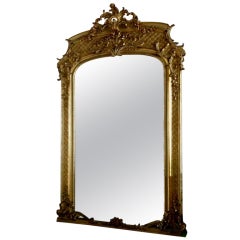 Castle mirror Regency style in gold finition "nid d abeilles".