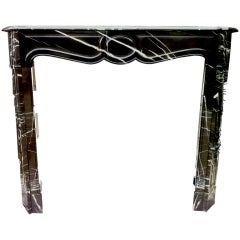 Parisian black and white marble fireplace original