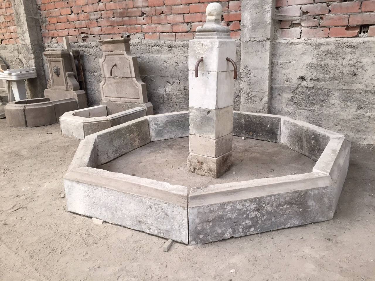 A French antique limestone fountain hand-carved in antique limestone, hand-finishing in the late 20th century.
Good condition, ready for installation as it is.
Available right now from our Los Angeles warehouse, ready for inland and international