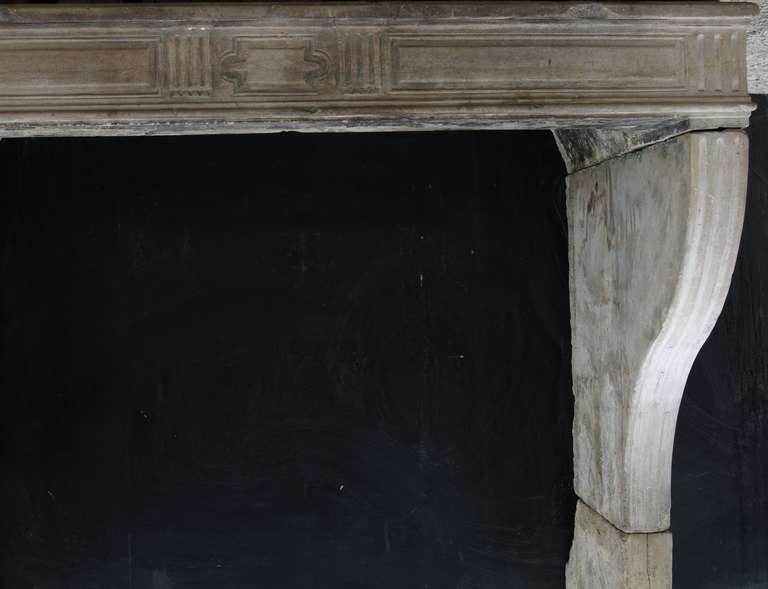 French Louis XVI Period Fireplace Handcrafted In Limestone Circa 1770s France.'. 4