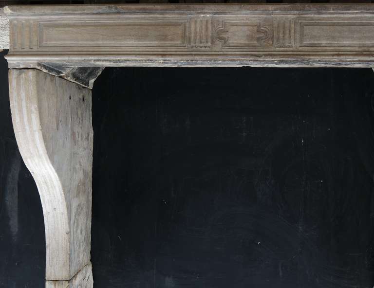 French Louis XVI Period Fireplace Handcrafted In Limestone Circa 1770s France.'. 2